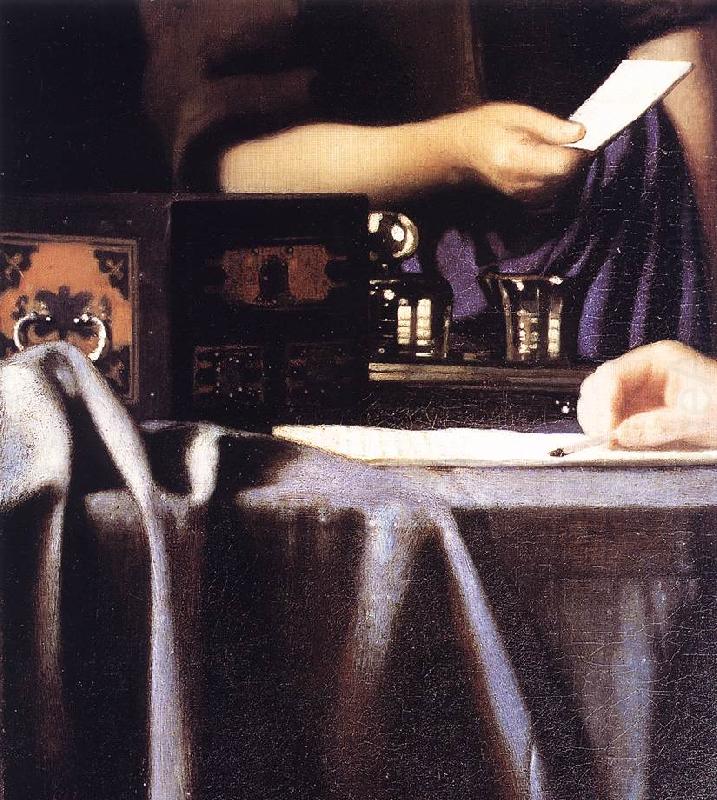 Lady with Her Maidservant Holding a Letter (detail) r, VERMEER VAN DELFT, Jan